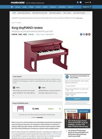 MusicRadar.com Korg tinyPIANO MusicRadar.com Korg tinyPIANO