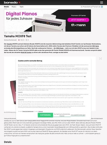 Bonedo.de Yamaha MOXF8 Bonedo.de Yamaha MOXF8