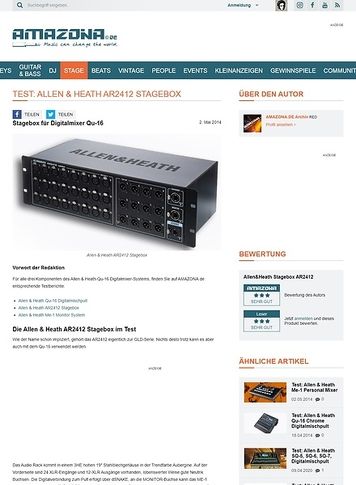 Amazona.de Special: Allen&Heath Qu-16, AR2412, ME-1, Digital Mixer Amazona.de Special: Allen&Heath Qu-16, AR2412, ME-1, Digital Mixer