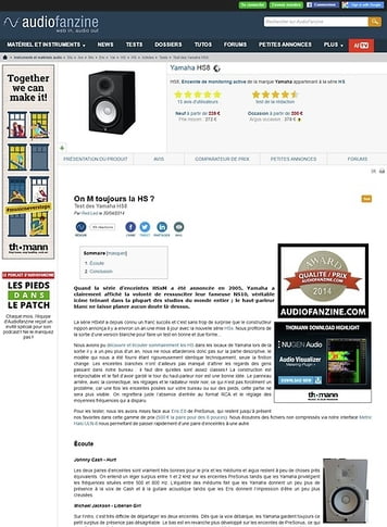 Audiofanzine.com Yamaha HS8 Audiofanzine.com Yamaha HS8