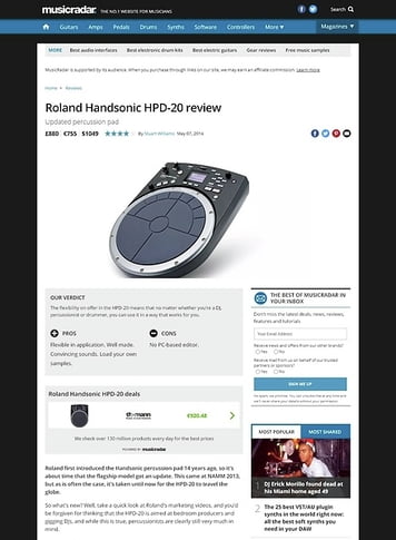 MusicRadar.com Roland Handsonic HPD-20 MusicRadar.com Roland Handsonic HPD-20