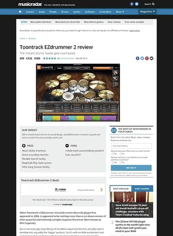 MusicRadar.com Toontrack EZdrummer 2 MusicRadar.com Toontrack EZdrummer 2