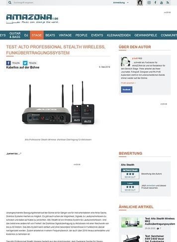 Amazona.de Test: Alto Professional Stealth Wireless, Funkübertragungssystem Amazona.de Test: Alto Professional Stealth Wireless, Funkübertragungssystem