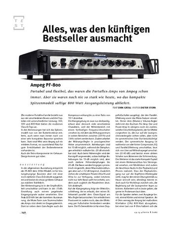 Gitarre & Bass Ampeg PF-800, Bass-Head Gitarre & Bass Ampeg PF-800, Bass-Head