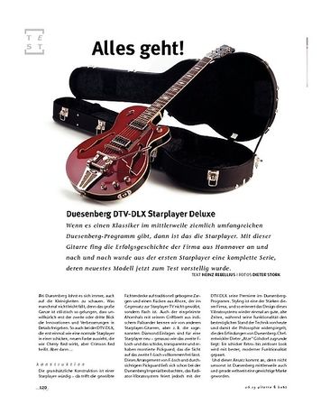 Gitarre & Bass Duesenberg DTV-DLX Starplayer Deluxe, E-Gitarre Gitarre & Bass Duesenberg DTV-DLX Starplayer Deluxe, E-Gitarre