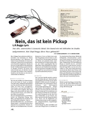 Gitarre & Bass L.R.Baggs Lyrics, A-Gitarren-Pickup Gitarre & Bass L.R.Baggs Lyrics, A-Gitarren-Pickup