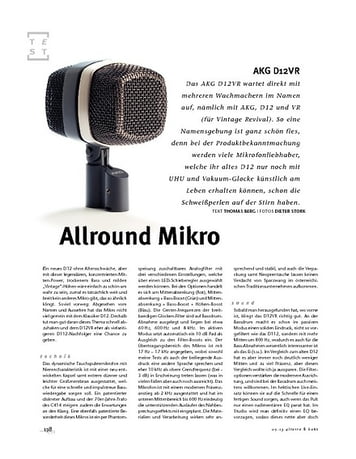Gitarre & Bass AKG D12VR, Allround-Mikrofon Gitarre & Bass AKG D12VR, Allround-Mikrofon