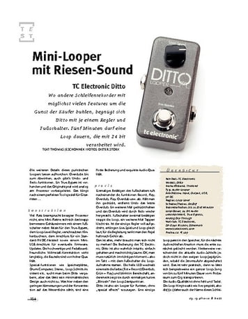 Gitarre & Bass TC Electronic Ditto, Looper Gitarre & Bass TC Electronic Ditto, Looper