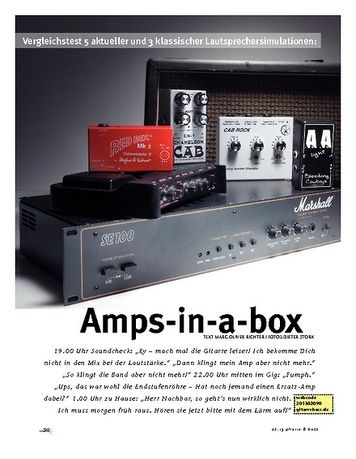Gitarre & Bass Lautsprechersimulationen im Vergleich! Gitarre & Bass Lautsprechersimulationen im Vergleich!