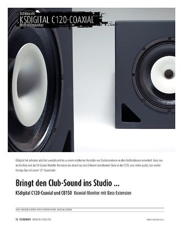 Sound & Recording KSdigital C120-Coaxial und CB150 - Koaxial-Monitor mit Bass-Extension Sound & Recording KSdigital C120-Coaxial und CB150 - Koaxial-Monitor mit Bass-Extension