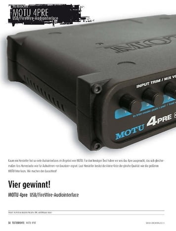 Sound & Recording MOTU 4pre - Audiointerface Sound & Recording MOTU 4pre - Audiointerface