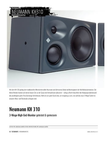 Sound & Recording Neumann KH 310 - 3-Wege-High-End-Monitor Sound & Recording Neumann KH 310 - 3-Wege-High-End-Monitor