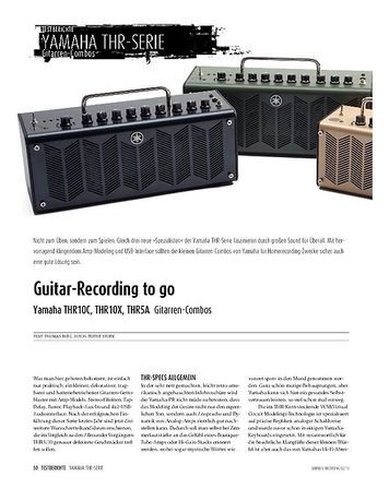 Sound & Recording Yamaha THR10C, THR10X, THR5A - Gitarren-Combos Sound & Recording Yamaha THR10C, THR10X, THR5A - Gitarren-Combos