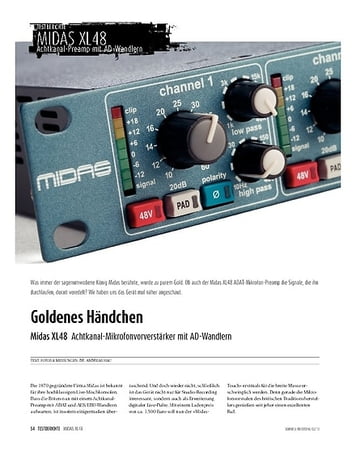 Sound & Recording Midas 48XL - Achtfach-Preamp mit AD-Wandlern Sound & Recording Midas 48XL - Achtfach-Preamp mit AD-Wandlern