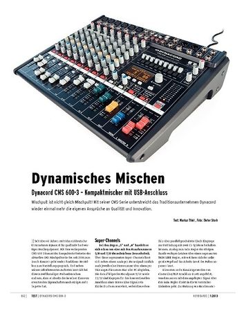 Keyboards Dynacord CMS 600-3 – Kompaktmischer mit USB-Audiointerface Keyboards Dynacord CMS 600-3 – Kompaktmischer mit USB-Audiointerface