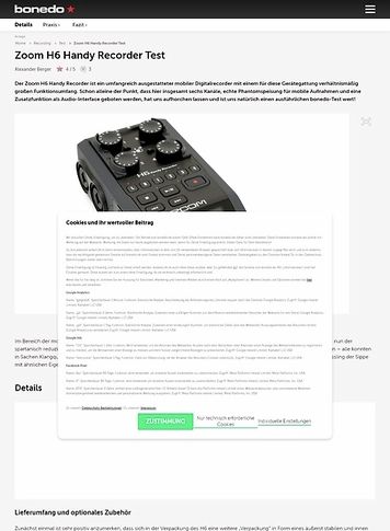 Bonedo.de Zoom H6 Handy Recorder Bonedo.de Zoom H6 Handy Recorder