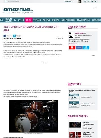 Amazona.de Test: Gretsch Catalina Club Drumset CT1-J484 Amazona.de Test: Gretsch Catalina Club Drumset CT1-J484