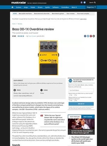 MusicRadar.com Boss OD-1X Overdrive MusicRadar.com Boss OD-1X Overdrive