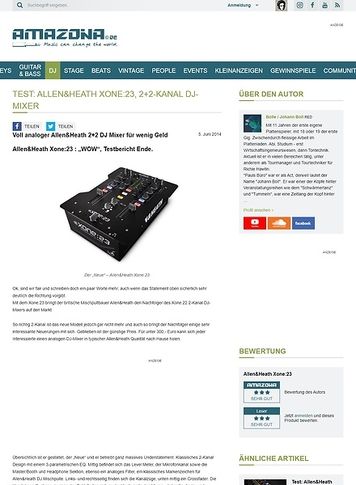 Amazona.de Test: Allen&Heath Xone:23, 2+2-Kanal DJ-Mixer Amazona.de Test: Allen&Heath Xone:23, 2+2-Kanal DJ-Mixer