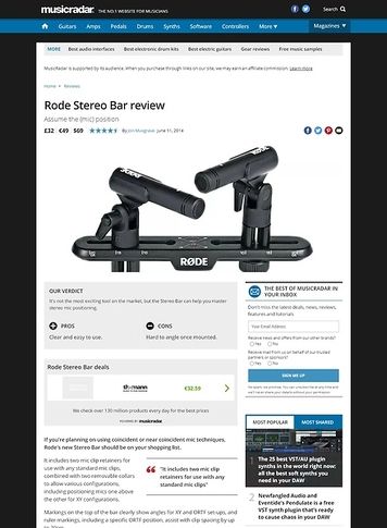 MusicRadar.com Rode Stereo Bar MusicRadar.com Rode Stereo Bar