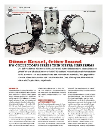 Sticks DW Collector's Series Thin Metal Snaredrums Sticks DW Collector's Series Thin Metal Snaredrums
