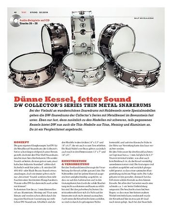Sticks DW Collector's Series Thin Metal Snaredrums Sticks DW Collector's Series Thin Metal Snaredrums