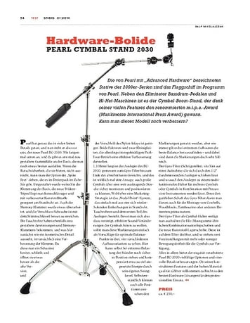 Sticks Pearl Cymbal Stand 2030 - Verfeinerter Klassiker Sticks Pearl Cymbal Stand 2030 - Verfeinerter Klassiker