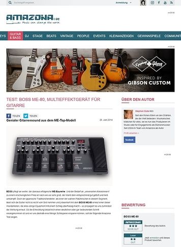 Amazona.de Test: Boss ME-80, Multieffektgerät für Gitarre Amazona.de Test: Boss ME-80, Multieffektgerät für Gitarre