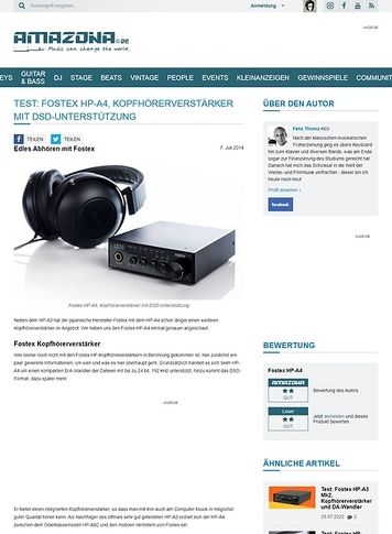 Amazona.de Test: Fostex HP-A4, Kopfhörerverstärker mit DSD-Unterstützung Amazona.de Test: Fostex HP-A4, Kopfhörerverstärker mit DSD-Unterstützung