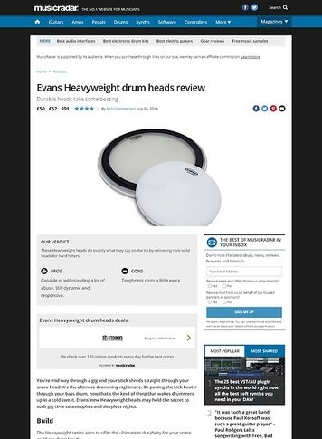 MusicRadar.com Evans Heavyweight drum heads MusicRadar.com Evans Heavyweight drum heads