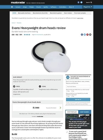 MusicRadar.com Evans Heavyweight drum heads MusicRadar.com Evans Heavyweight drum heads