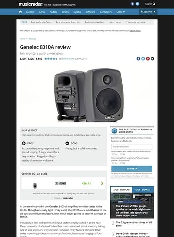 MusicRadar.com Genelec 8010A MusicRadar.com Genelec 8010A