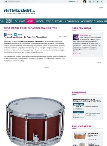 Amazona.de Test: Pearl Free Floating Snares, Teil 1 Amazona.de Test: Pearl Free Floating Snares, Teil 1