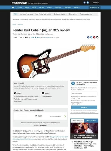 MusicRadar.com Fender Kurt Cobain Jaguar NOS MusicRadar.com Fender Kurt Cobain Jaguar NOS