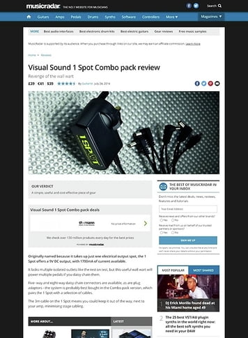 MusicRadar.com Visual Sound 1 Spot Combo pack MusicRadar.com Visual Sound 1 Spot Combo pack