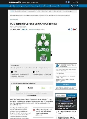 MusicRadar.com TC Electronic Corona Mini MusicRadar.com TC Electronic Corona Mini