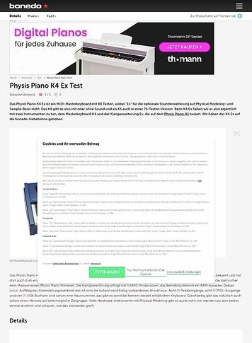 Bonedo.de Physis Piano K4 Ex Bonedo.de Physis Piano K4 Ex