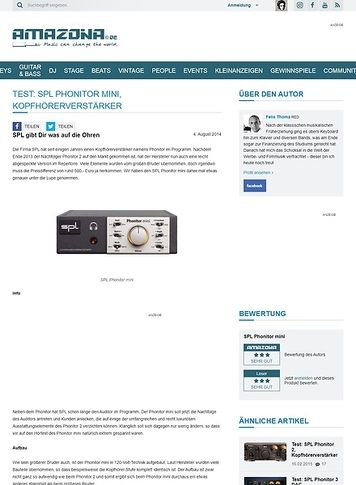 Amazona.de Test: SPL Phonitor mini, Kopfhörerverstärker Amazona.de Test: SPL Phonitor mini, Kopfhörerverstärker
