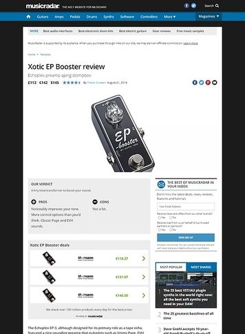 MusicRadar.com Xotic EP Booster MusicRadar.com Xotic EP Booster
