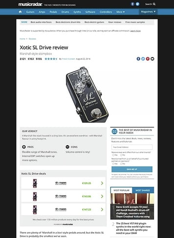 MusicRadar.com Xotic SL Drive MusicRadar.com Xotic SL Drive