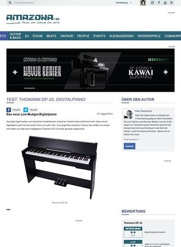 Amazona.de Test: Thomann DP-33, Digitalpiano Amazona.de Test: Thomann DP-33, Digitalpiano