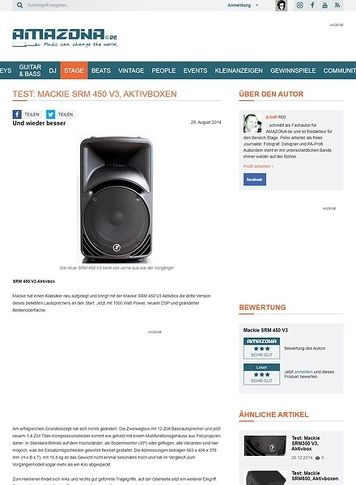Amazona.de Test: Mackie SRM 450 V3, Aktivbox Amazona.de Test: Mackie SRM 450 V3, Aktivbox