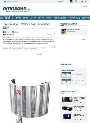 Amazona.de Test: sE Electronics Space, Reflection Filter Amazona.de Test: sE Electronics Space, Reflection Filter