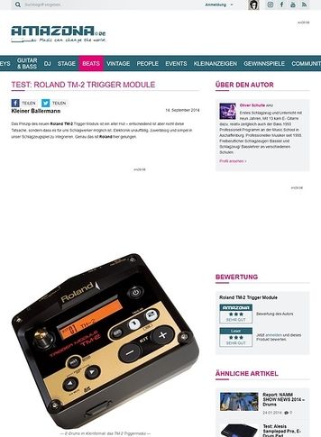 Amazona.de Test: Roland TM-2 Trigger Module Amazona.de Test: Roland TM-2 Trigger Module