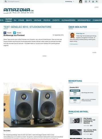 Amazona.de Test: Genelec 8010, Studiomonitore Amazona.de Test: Genelec 8010, Studiomonitore