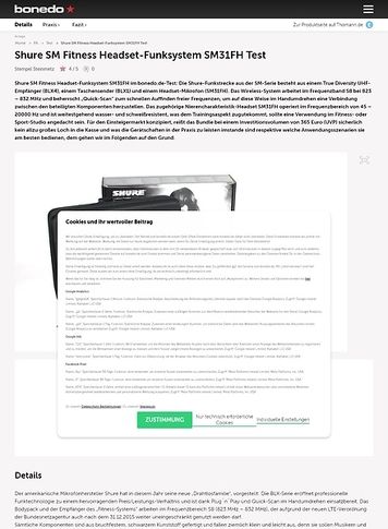 Bonedo.de Shure SM Fitness Headset-Funksystem Bonedo.de Shure SM Fitness Headset-Funksystem