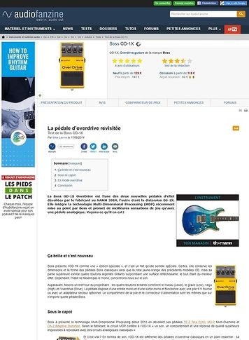 Audiofanzine.com Boss OD-1X Audiofanzine.com Boss OD-1X