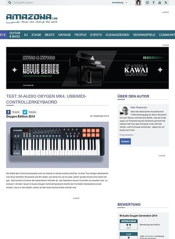 Amazona.de Test: M-Audio Oxygen MK4, USB/MIDI-Controllerkeybaord Amazona.de Test: M-Audio Oxygen MK4, USB/MIDI-Controllerkeybaord