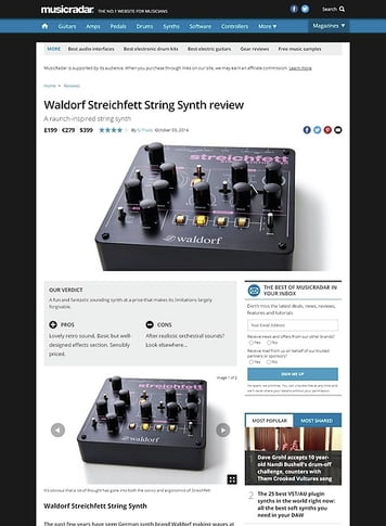 MusicRadar.com Waldorf Streichfett String Synth MusicRadar.com Waldorf Streichfett String Synth