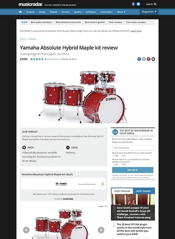MusicRadar.com Yamaha Absolute Hybrid Maple kit MusicRadar.com Yamaha Absolute Hybrid Maple kit
